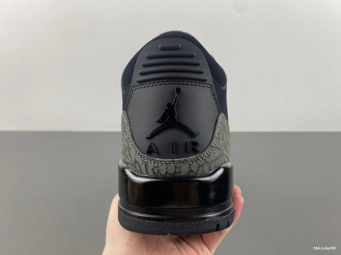 Rep TBkick CK9246-168 Jordan Air 3 Black Retro Cat 0803